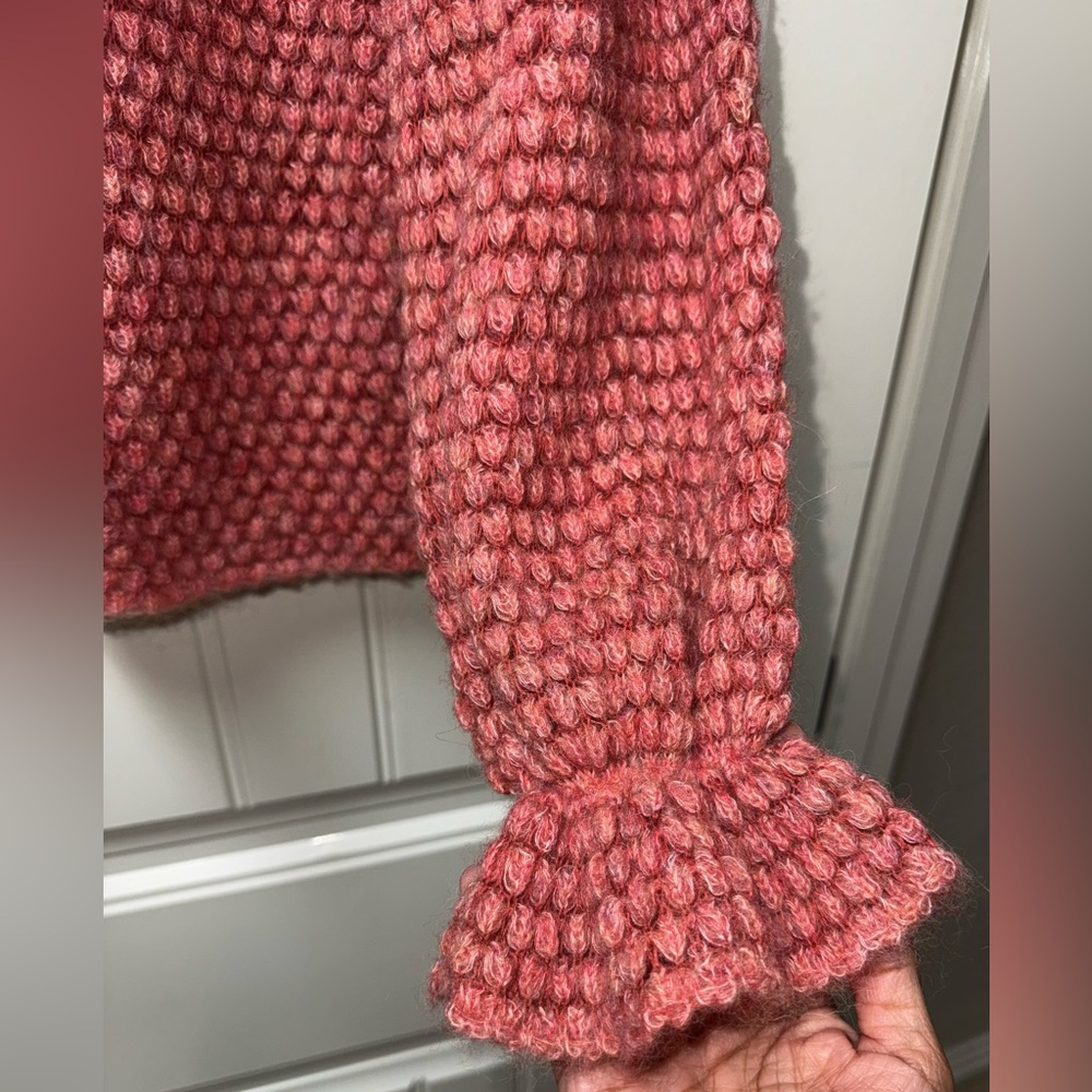 LN $450 WOMENS MEDIUM (bust 40”) ULLA JOHNSON CAMILLA SWEATER RUFFLED SHOULDERS - Picture 4 of 4